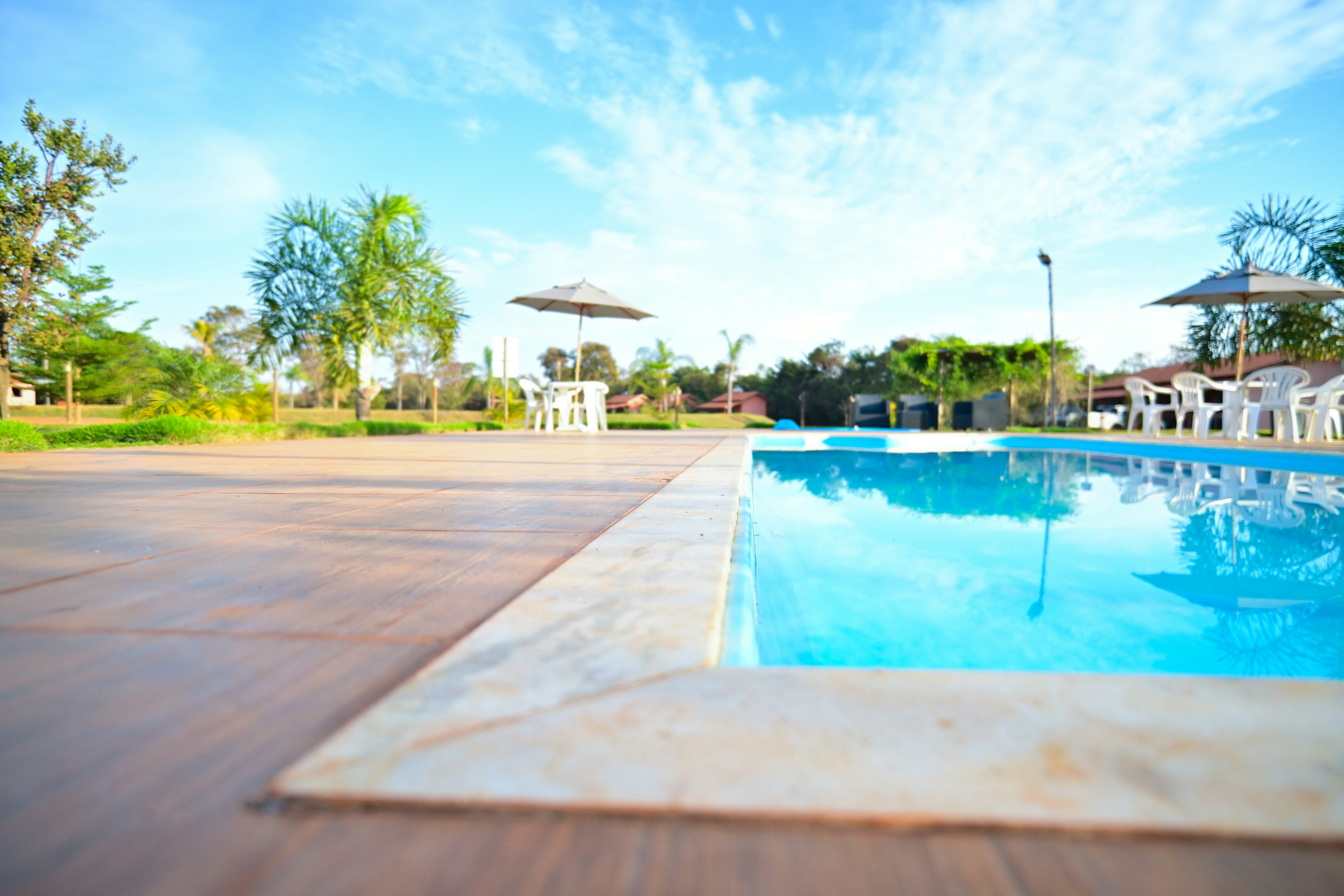 Crystal clear swimming pool maintained by Al Bustan Pool Cleaning Dubai